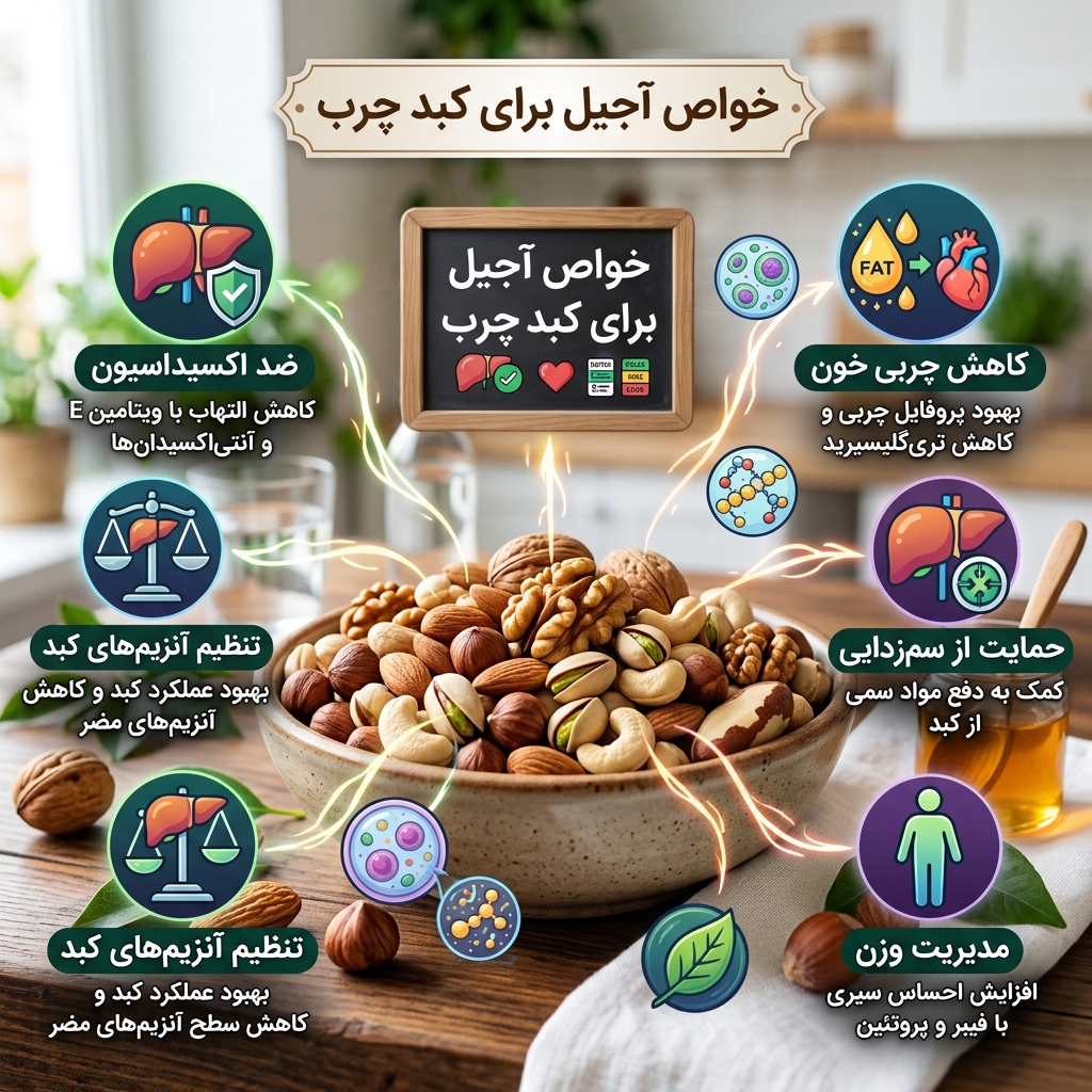 آجیل برای کبد چرب